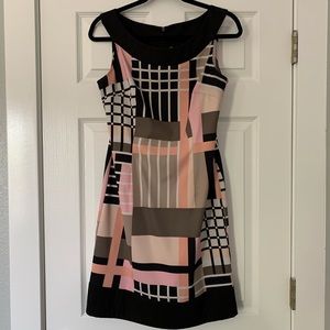 Connected Apparel Geometric Multi-Color Dress